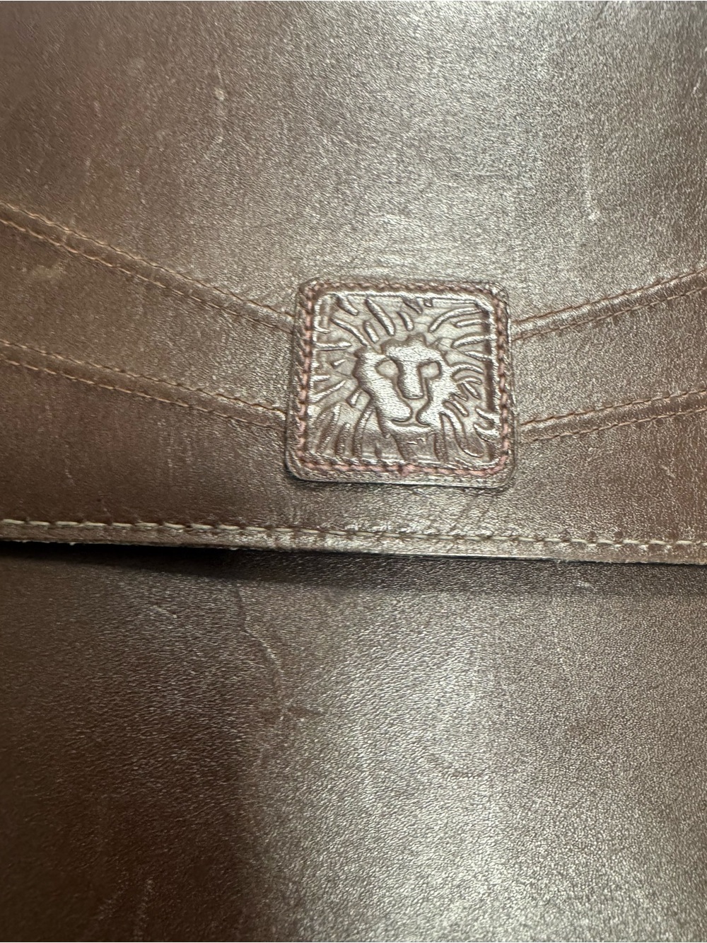 Anne Klein for Calderon brown leather briefcase - Picture 2 of 16